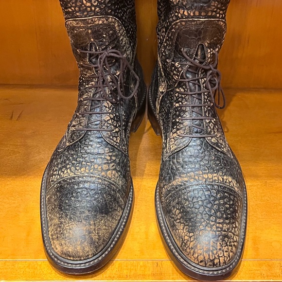 GUCCI ERA TOM FORD MEN TALL RIDING BOOTS
BROWN REPTILE LEATHER - Picture 3 of 10